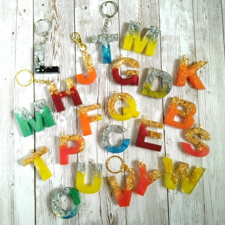 Custom Letter Resin Charms - Silver Bag Clasp